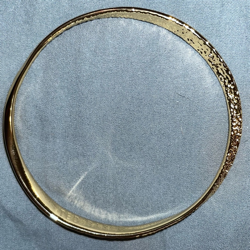 Ted Baker Helmara Hammered Bangle - Gold Plated